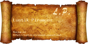 Lustik Piramusz névjegykártya